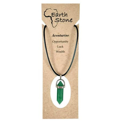 Earth Stone Collection - Bullet Aventurine Stone Necklace