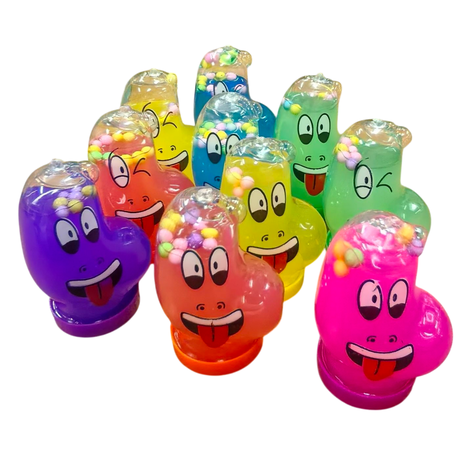 Glitter Funny Face Crystal Mud Slime - 24 Pack