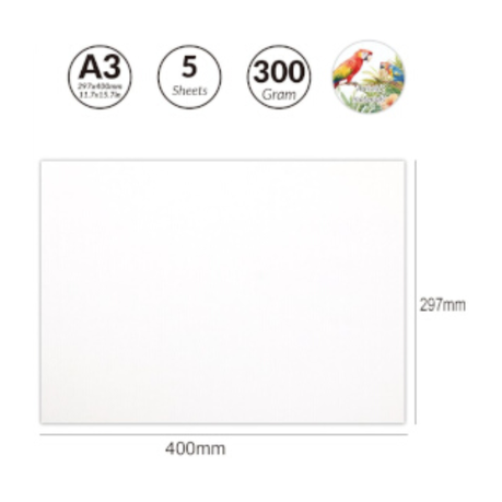 Motarro Watercolour Pad 5 Sheets - White 148x210mm