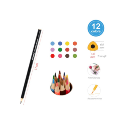 Motarro Colour Pencils - 12 Colours Tube Container 2 Pack