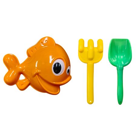 Clown Fish Beach Toy Set - Rake, Shovel and Sand Mould
