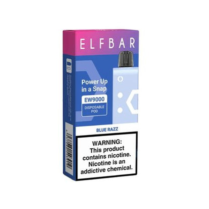 Elf Bar 9000 Puffs Rechargeable Pod 50mg - Blue Razz - 5 Pack