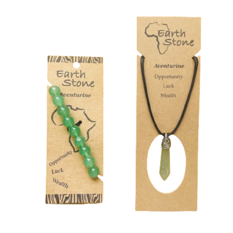 Earth Stone Collection - Aventurine Bracelet And Ice Drop Necklace Set