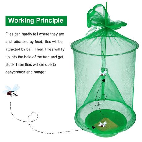 Reusable Reinforced Mesh Hanging Trap Foldable Fly Cage