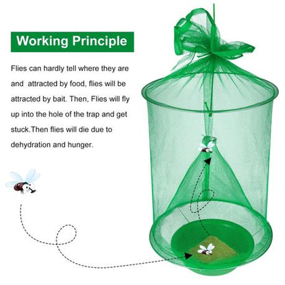 Reusable Reinforced Mesh Hanging Trap Foldable Fly Cage