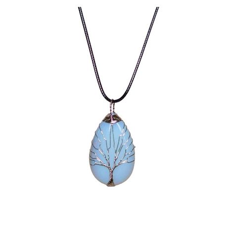 Earth Stone Collection - Wire Tree Of Life - Opal Stone Necklace