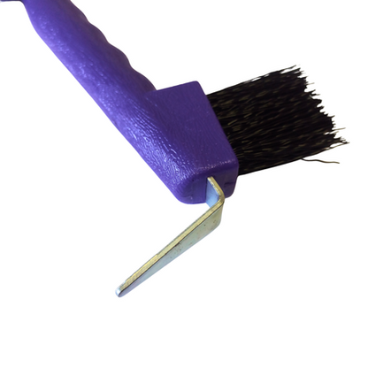 Horse Hoof Pick with Brush - Purple