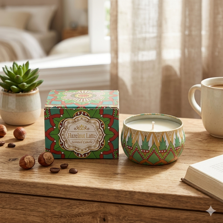 Artisan Soy Wax Scented Tin Candle - Hazelnut Latte