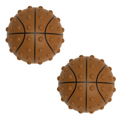 Basket Ball Fidget Pop It - Brown, Plus Pump - 2 Pack