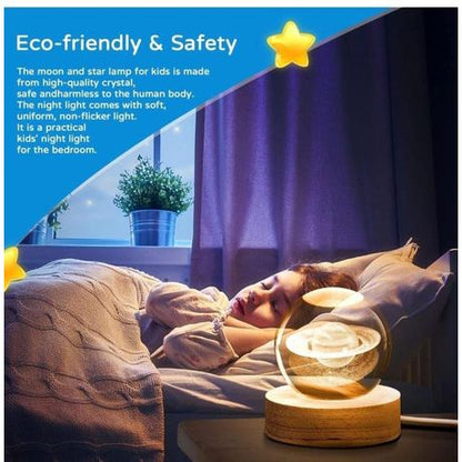 Crystal Ball Lamp with 3D Engraving and Luminous Base - Whale
