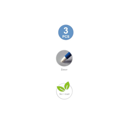 Motarro Eraser With Cover 3 PCS - Blue