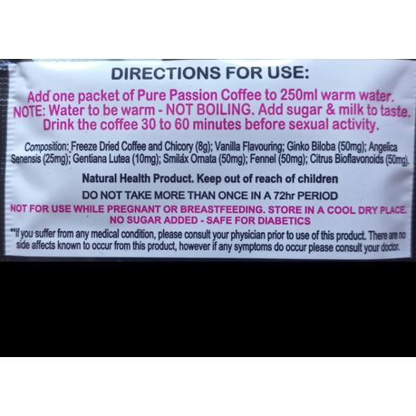3 Sachets pack Pure Passion Coffee - Women