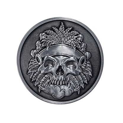 Herb Grinder - 4 Piece Medium Grinder - Leaf Skull