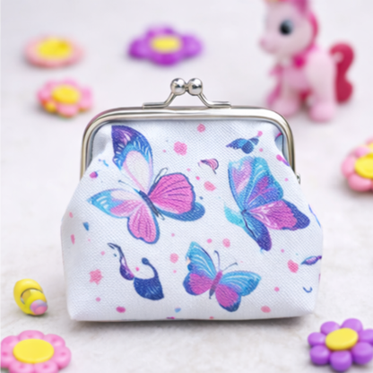 Purse - White Butterflies 7.5×9.5×2cm