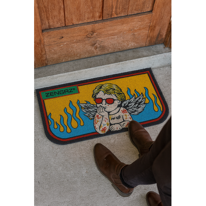 Zengaz Door Mat - Non Slip - Trippy Smiley