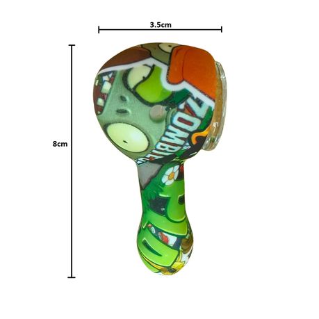 Silicone Rasta Pipe - Hydrodipped Designs - Red