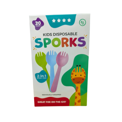 Kids Disposable 2-in-1 Sporks (30 Pieces)
