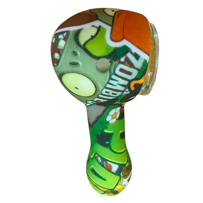 Silicone Rasta Pipe - Hydrodipped Designs - White