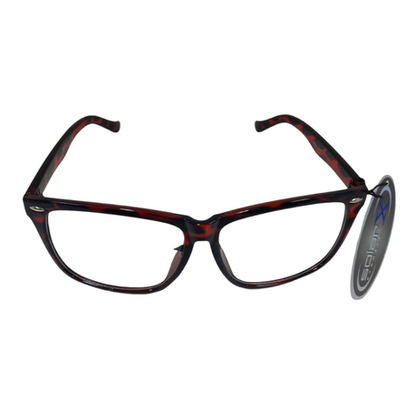 Solar X Wayfarer Sunglasses Clear Lens UV400 - Red