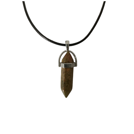 Earth Stone Collection - Bullet Unakite Crystal Stone Necklace