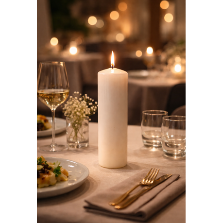 Candle Pillar - 2 Pack - White 6x12.5cm