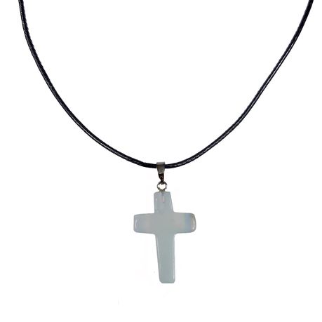 Earth Stone Collection - Cross Opal Stone Necklace