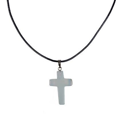 Earth Stone Collection - Cross Opal Stone Necklace