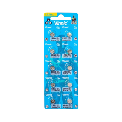 Vinnic AG1 / LR60 Alkaline Button Cell Battery 1.5V - 10 Pack