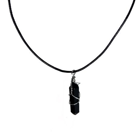 Earth Stone Collection - Wire Wrapped Onyx Stone Necklace