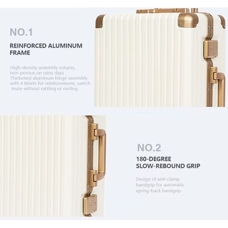 Classic Aluminum Frame Travel Suitcase - 4 Piece Set