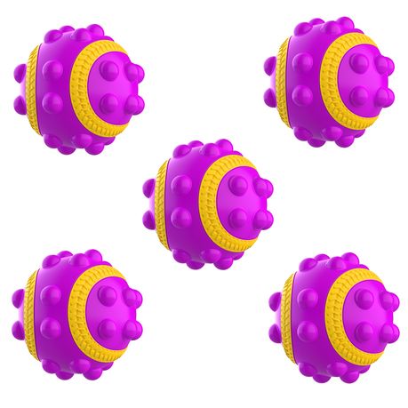 Tennis Ball Fidget PoP It - Purple & Yellow - 5 Pack