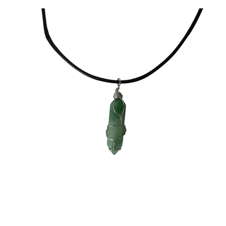 Earth Stone Collection - Wire Wrapped Aventurine Stone Necklace