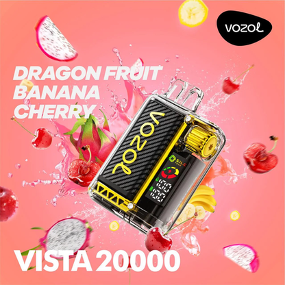 Vozol Vista 20000 Puff Disposable Vape - Dragonfruit Banana Cherry - 3 Pack