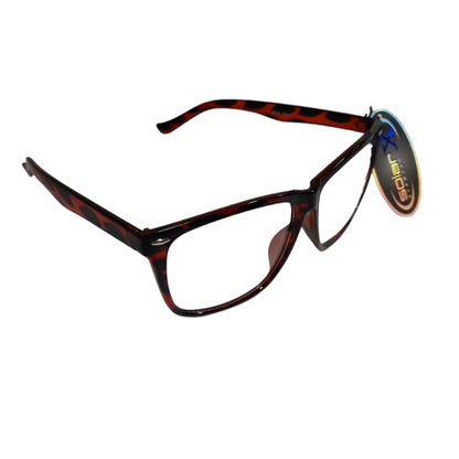 Solar X Wayfarer Sunglasses Clear Lens UV400 - Red