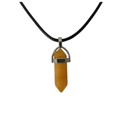 Earth Stone Collection - Bullet Yellow Jade Crystal Stone Necklace