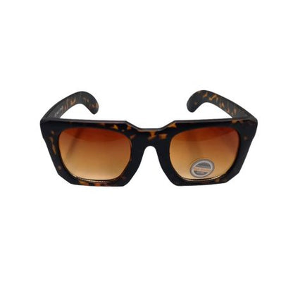 Solar X Square Sunglasses with Gradient Yellow Lens UV400 - Matte Brown