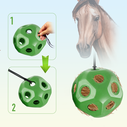 Horse Hay Toy Ball - Treat and Hay Feeder for Horses - Red