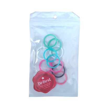 DeBest - Slim Colourful Silicone Rings - 10-Piece - F