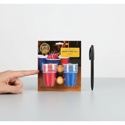 Open Bar Mini Beer Pong Game Set - 18 Piece Drinking Game - 2 Pack