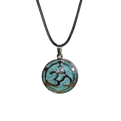 Earth Stone Collection - Om Symbol Turquoise Stone Necklace