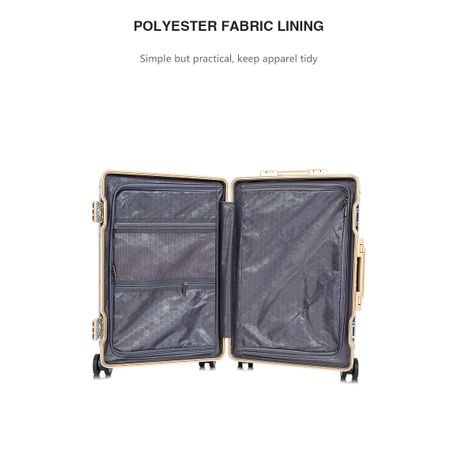 Classic Aluminum Frame Travel Suitcase - 22 Inch - Blue