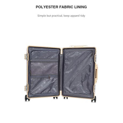 Classic Aluminum Frame Travel Suitcase - 22 Inch - Blue