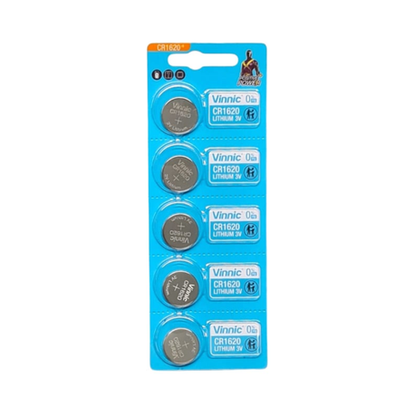 Vinnic CR1620 Lithium Coin Cell Battery 3V - 5 Pack