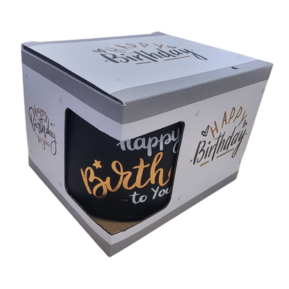 Ceramic Mug - Happy Birthday - Black