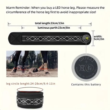 Horse LED Leg Band - Battery Powered Night Riding Band - White