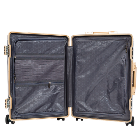Classic Aluminum Frame Travel Suitcase - 4 Piece Set