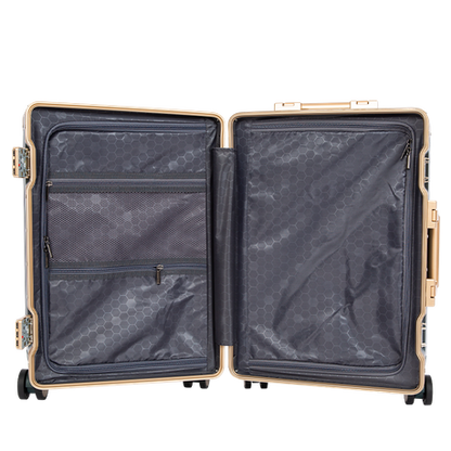 Classic Aluminum Frame Travel Suitcase - 4 Piece Set