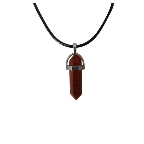 Earth Stone Collection - Bullet Red Jasper Crystal Stone Necklace