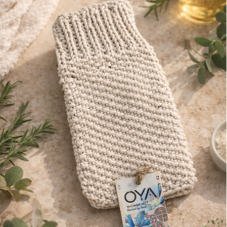 Oya Shower Mitt White 2 Pack
