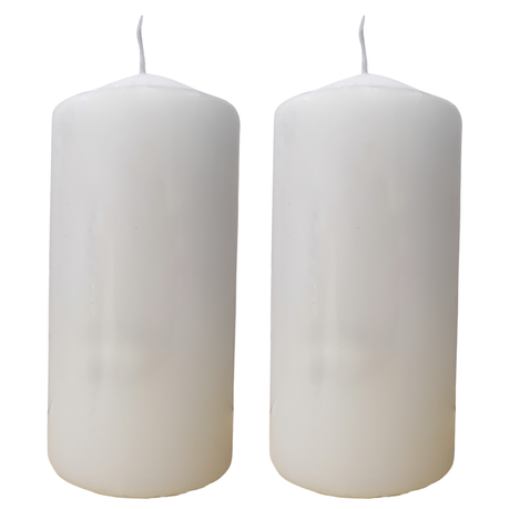 Candle Pillar - 2 Pack - White 7x22.5cm